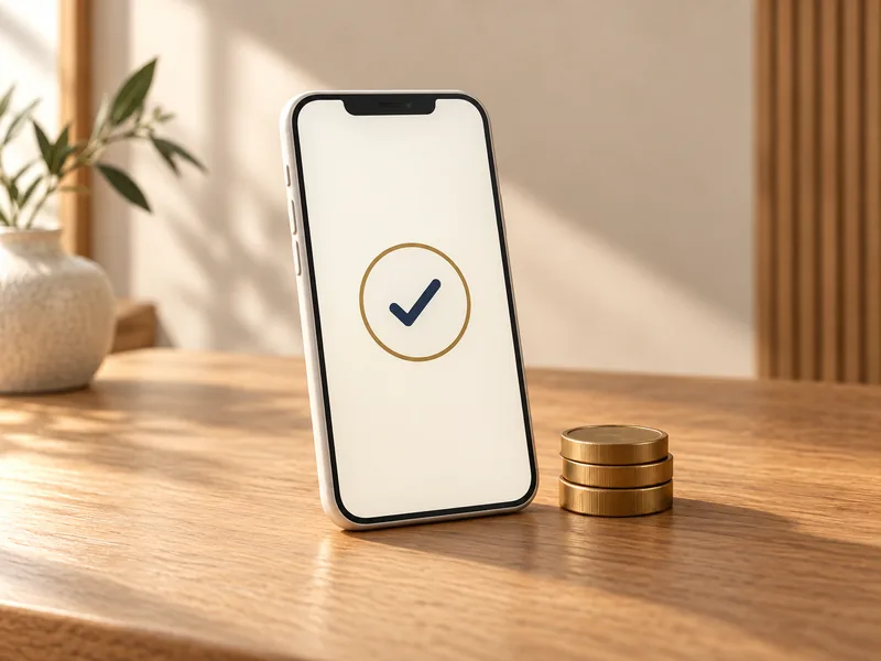 支払い完了を示すスマートフォンのイメージ